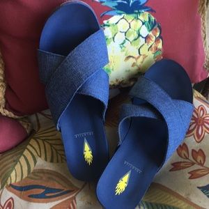 Volatile wedges, blue, size 7, NEVER WORN!